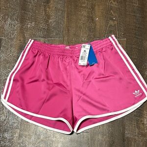 NEW‎ Adidas 3 Strip Sprinter Women's Bright Pink Athletic Shorts Size XL